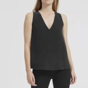 Everlane black silk v neck sleeveless blouse/tank - size 4
